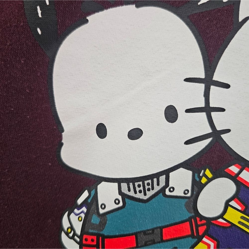 Hello Kitty My Hero Academia Hoodie 2XL Sanrio Anime Burgundy Otaku Streetwear - Picture 6 of 14